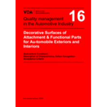 VDA 16 Decorative surfaces of external fittings and functional parts in the internal and  externals of automobiles